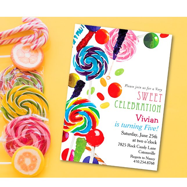 Convite de Aniversário Sweet Shoppe Shop Candyland (Criador carregado)