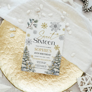 Convite de Aniversário Sweet Sixteen de Inverno