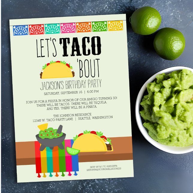 Convite de Aniversário Taco 'Bout (Criador carregado)