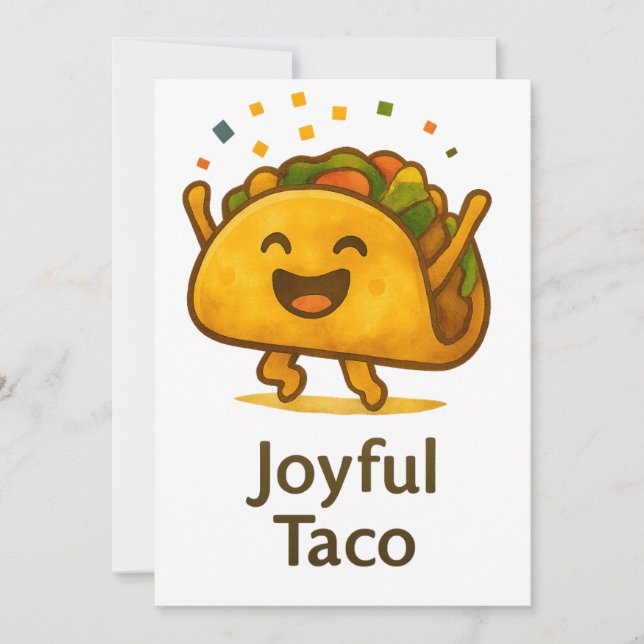 Convite de Aniversário Taco 'Bout a Party Cute Fie (Frente)