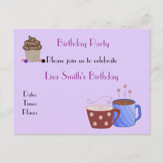 Convite de Aniversário Tema Café
