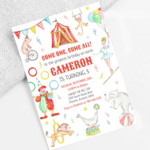 Convite de Aniversário Tema Circo Carnaval