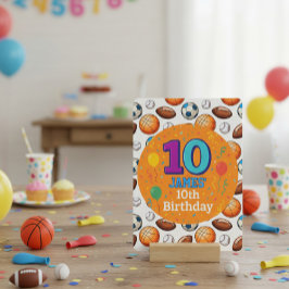 Convite de Aniversário Tema Esportes 10 Anos