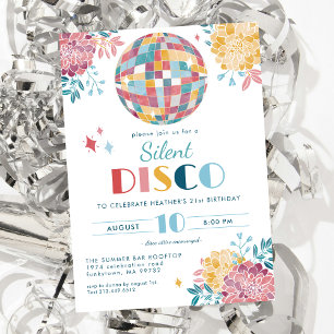 Convite de Aniversário Tema Festa Disco Silencioso