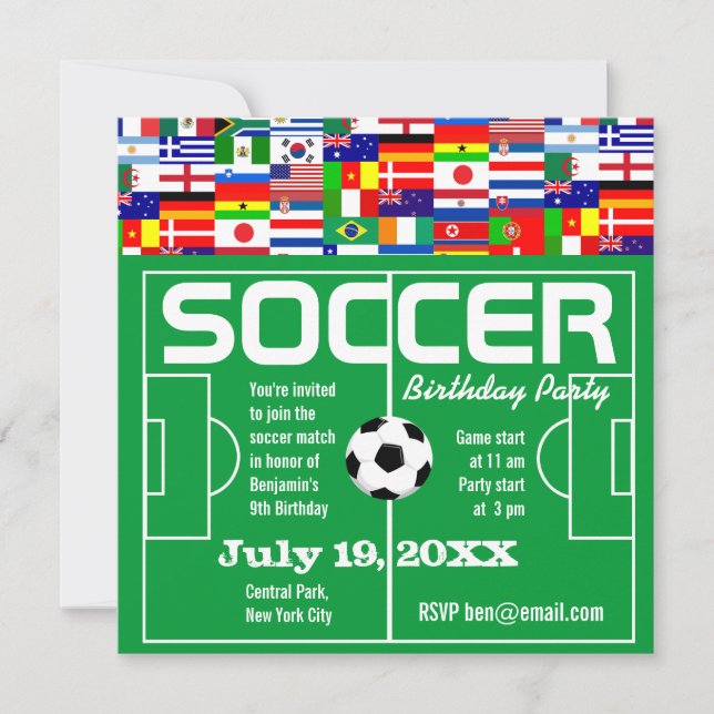 Convite de Aniversário Tema Futebol (Frente)