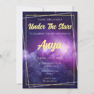 Convite de Aniversário Tema Galáxia