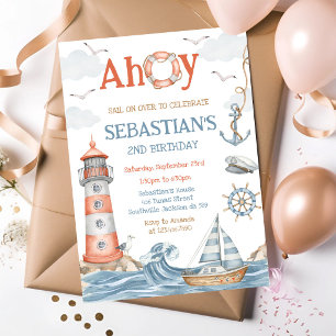 Convite de Aniversário Tema Marinheiro Náutico