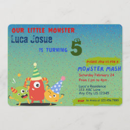 Convite de aniversário tema Pequeno Monstro