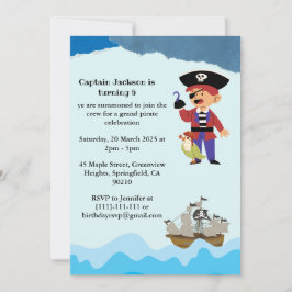 Convite de Aniversário Tema Pirata