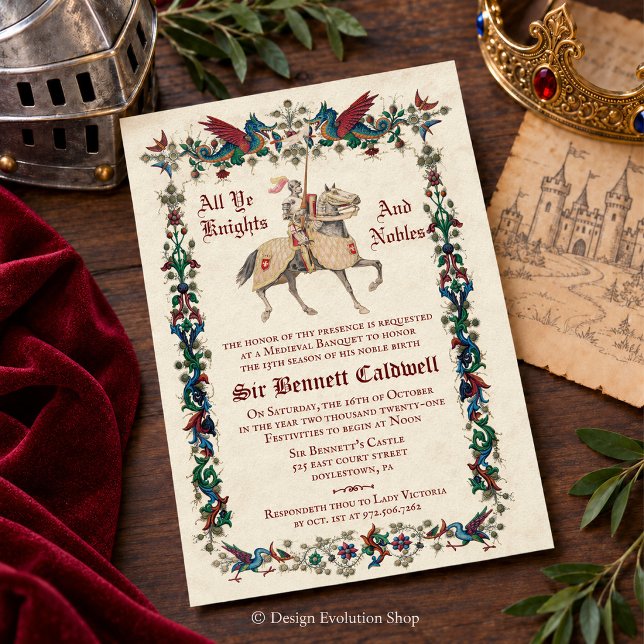 CONVITE DE ANIVERSÁRIO TEMA RENASCENÇA MEDIEVAL PA (Criador carregado)