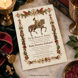 CONVITE DE ANIVERSÁRIO TEMA RENASCENÇA MEDIEVAL PA