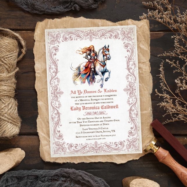CONVITE DE ANIVERSÁRIO TEMA RENASCENÇA MEDIEVAL PA (Criador carregado)