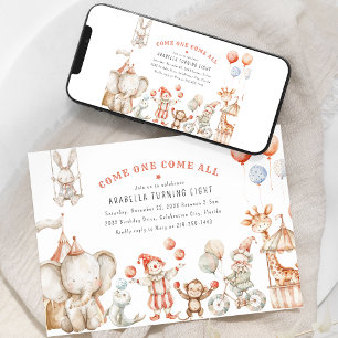 Convite de Aniversário Temático de Circo Infantil