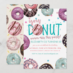 Convite de Aniversário Temático de Donut