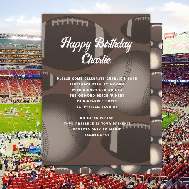 Convite de Aniversário Temático de Esportes (Criador carregado)