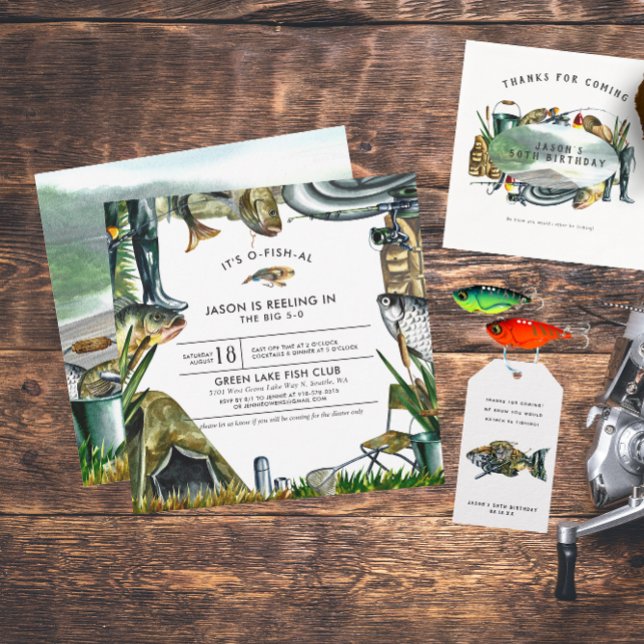 Convite de Aniversário Temático de Pesca (Criador carregado)