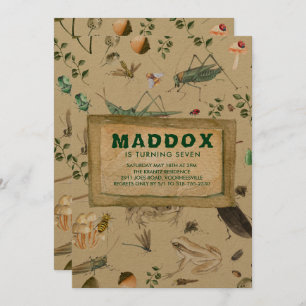 Convite de aniversário temático do inseto do