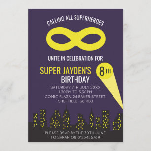 Convite de aniversário temático do super-herói