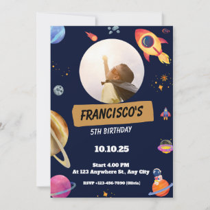 Convite de Aniversário Temático Espaço Azul