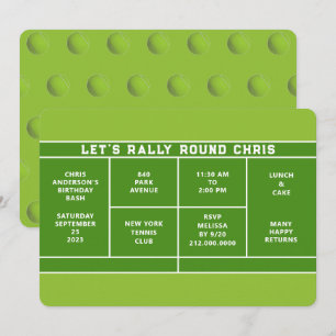 Convite de aniversário tênis