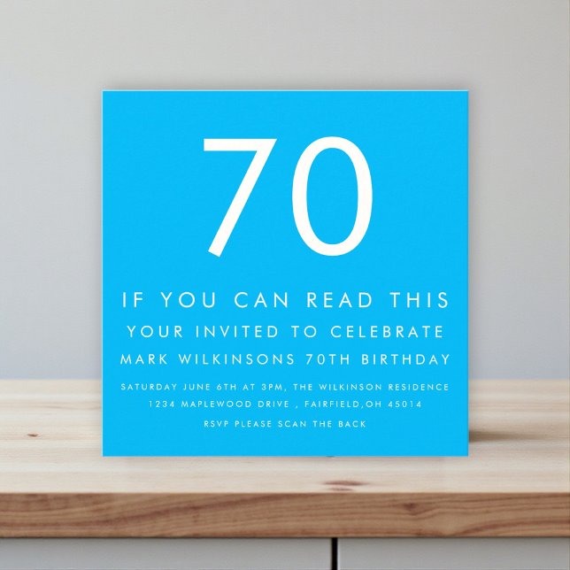 Convite de Aniversário Teste de Vista Número 70 (Criador carregado)
