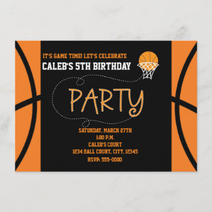 Convite de Aniversário Tipografia FESTA DE BASQUET