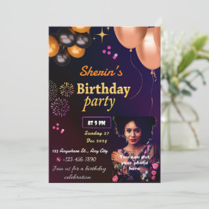 Convite de aniversário totalmente personalizável