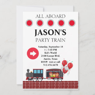 Convite de Aniversário Trem de Crianças