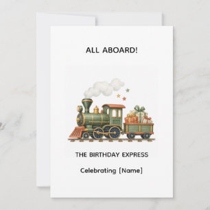 Convite de Aniversário Trem Pequenos Rastros