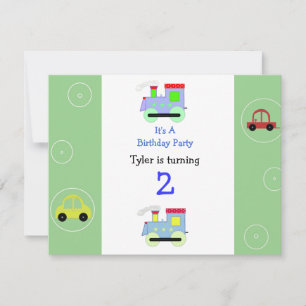 Convite de Aniversário Trens e Carros