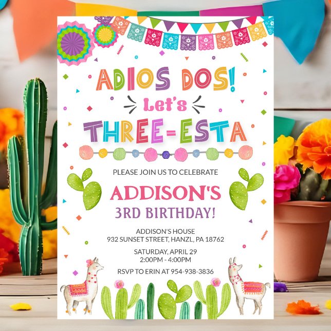 Convite de Aniversário Três Esta | Convite de Fest (Criador carregado)