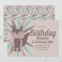 Convite de aniversário Tribal da Fox Cuja Espécie