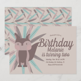 Convite de aniversário Tribal da Fox Cuja Espécie