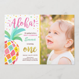 Convite de aniversário Tropical Luau Hawaii