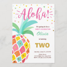 Convite de aniversário Tropical Luau Hawaii