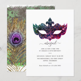 Convite de Aniversário Tropical Mardi Gras