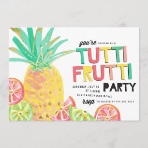 convite de aniversário TUTTI FRUTTI