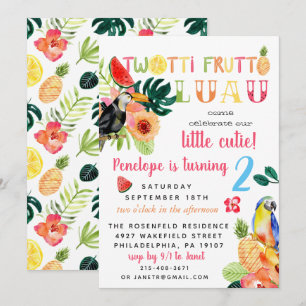 Convite de Aniversário Twotti Frutti Luau