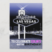 Convite de aniversário Único de Las Vegas