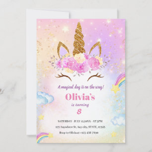 CONVITE DE ANIVERSÁRIO UNICORN