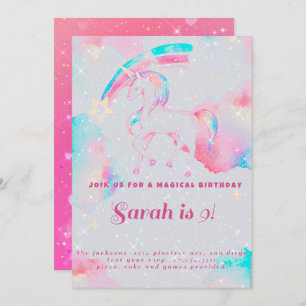 convite de aniversário unicórnio