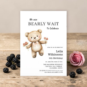 Convite de Aniversário Urso Teddy Bear Mal Posso E