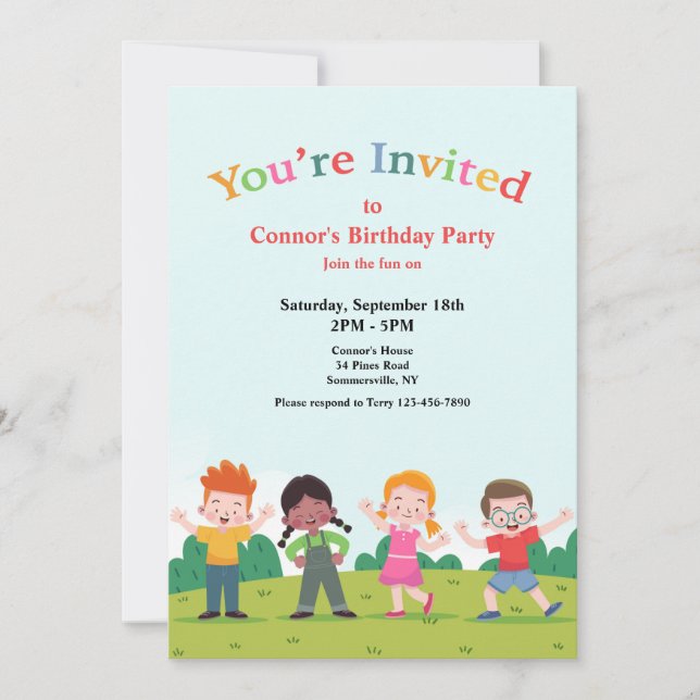 Convite de Aniversário Vamos Brincar (Frente)