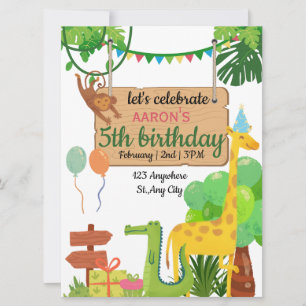 Convite de aniversário Verde Colorido