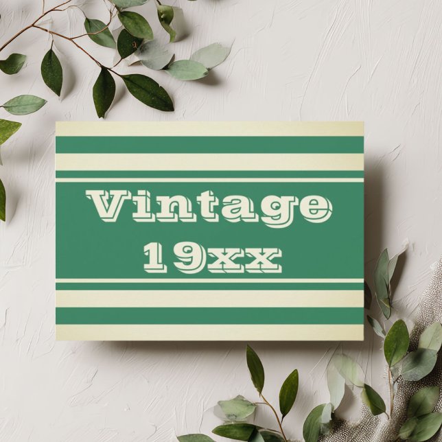 Convite de Aniversário Verde Retro Vintage Nascime (Criador carregado)