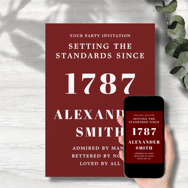 Convite De Aniversário Vermelho E Branco (Criador carregado)