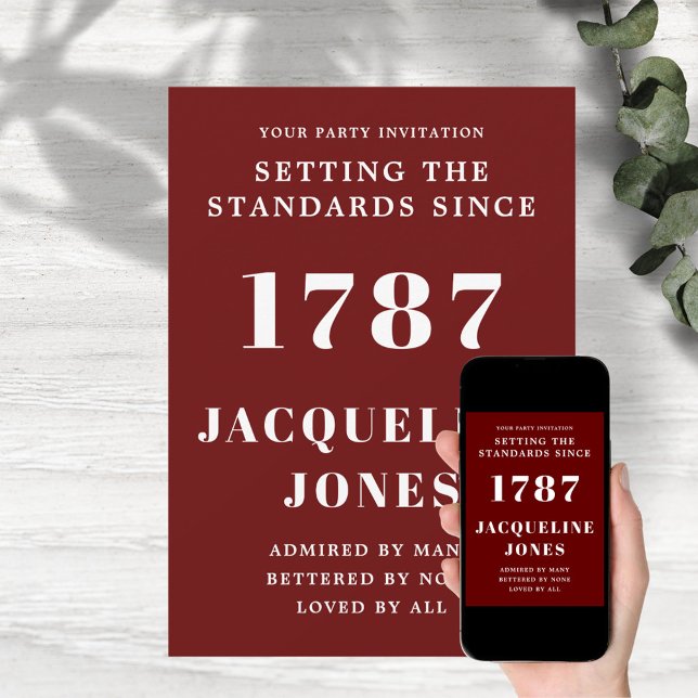 Convite De Aniversário Vermelho E Branco (Criador carregado)