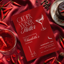 Convite de Aniversário Vermelho Mais Velha e Mais
