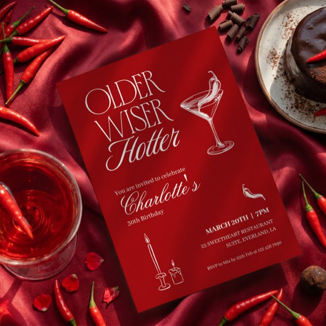 Convite de Aniversário Vermelho Mais Velha e Mais  (Criador carregado)