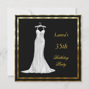 Convite de Aniversário Vestido branco
